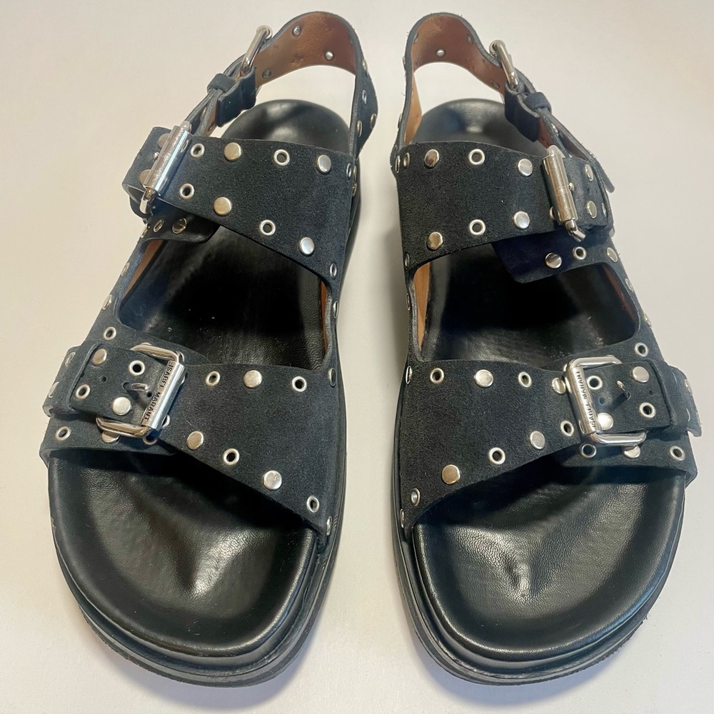 Isabel Marant Black Studded Leather Sandals